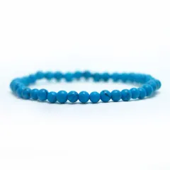 フェイク ターコイズ(人工石 ブルー)【丸玉】4mm 数珠 天然石 ブレスレット パワーストーン ブレス お守り 選べるサイズ