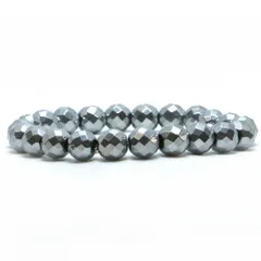 ヘマタイト（シルバー）【カット】10mm 数珠 天然石 ブレスレット パワーストーン ブレス お守り 選べるサイズ