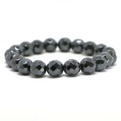 ヘマタイト【カット】10mm 数珠 天然石 ブレスレット パワーストーン ブレス お守り 選べるサイズ