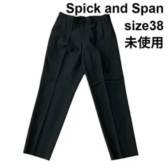 ◆ 美品 スピックアンドスパン Spick and Span テーパードパンツ スラックス センタープレス 黒 ブラック 毛混 38 M 9号 レディース S5X375