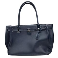 186001 傅濱野 デンハマノ  ミーティア ハンドバッグ ネイビー