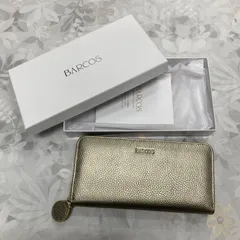 新品未使用 BARCOS バルコス 長財布 ラウンドファスナー レザー ウォレット レディース ゴールド 箱付