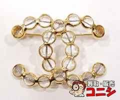 【質コニシ】【CHANEL/シャネル】ブローチ B24/S ココマーク クリア シャンパンゴールド レディース 箱付き 中古【送料込み】l2690y