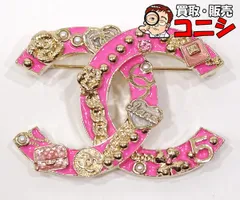 【質コニシ】【CHANEL/シャネル】ブローチ B24/S ココマーク ピンク シャンパンゴールド GP メタル レディース 箱付き【送料込み】l2257y