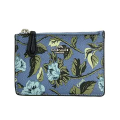 COACH(コーチ) コインケース - 67124 ブルーグレー×カーキ×マルチ 花柄/パスケース付き/キーリング付き