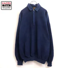 90s vintage Eddie Bauer 無地 長袖ポロシャツ メンズ 表記Lサイズ