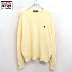 90s vintage RALPH LAUREN 無地 コットン ニットセーター メンズ 表記XLサイズ