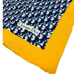 Christian Dior　クリスチャンディオール　スカーフ　トロッター柄　オレンジ　シルク100％　タグなし