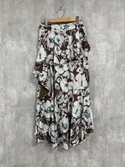 eimy エイミーイストワール ティアード 花柄 ロング スカート sizeS/茶 ◇■ レディース