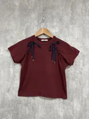 SLY スライ SHOULDERLACEUPTシャツ ダークレッド Tシャツ size2/ボルドー ■◆ レディース