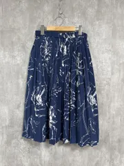 BANANA REPUBLIC バナナリパブリック 花柄 プリーツ スカート sizeM/紺 ■◆ レディース