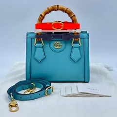 【未使用】GUCCI グッチ バンブー ダイアナ ミニ 2WAY ハンドバッグ ショルダーバッグ ライトブルー 655661 正規品