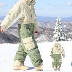 ワッペンが可愛い◎【CCL TEAM】シーシーエルチーム スキー ウェア ウエア ズボン パンツ オーバーオール ボトムス スノーボード スノボ 防寒 雪 アウトドア ウィンター スポーツ ベージュ キッズ サイズ 120 /M37964ja