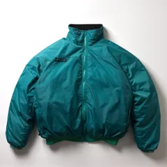 Columbia コロンビア ダウンジャケット ウォームアップジャケット XL グリーン 緑 ブラック 黒 切替 ナイロンジャケット 中綿入り アウトドアジャケット ブルゾン アメカジ メンズ 古着