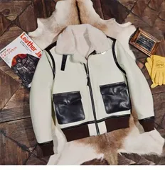 新品未使用 h 🏷 美式ヴィンテージ A2 フライトジャケット 上質シープスキン×ヘッドカーフ ムートンジャケット 皮毛一体 メンズ レディース 防寒アウター 冬本命 上品 ヴィンテージ加工