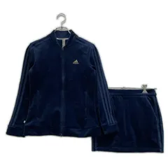 中古 レディース アディダスゴルフ adidas GOLF セットアップ M 紺 ネイビー コーデュロイ 長袖ブルゾン×スカート