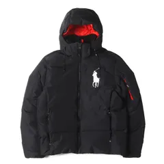 POLO Ralph Lauren ポロ ラルフローレン ジャケット  ブラック レッド サイズ:M | 現行モデル | ビッグポニー リップストップ ナイロン ダウンジャケット | アウター ブルゾン【メンズ】【中古】