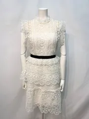 1837 Settan ERUKEI セッタン エルケイ キャバクラ ドレス クロシェレース フラワー ノースリーブ シースルー キャバドレス サイズ2