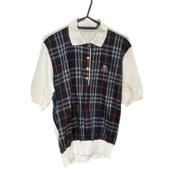 ♪3524 Burberrys バーバリーズ ポロシャツ FE238-184 半袖 チェック ホワイト 中古
