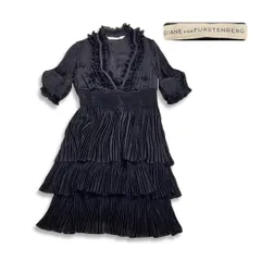 ダイアンフォンファステンバーグ　DVF　プリーツ　フリル　ワンピース　ドレス