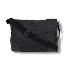 グッチ　GUCCI GGキャンバス　クロスボディバッグ　ショルダーバッグ　ブラック　黒　レザー　114273