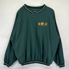 古着  Holloway USA製 ナイロンジャケット ナイロンプルオーバー 刺繍デザイン ラグラン 大きいサイズ 2XL  グリーン メンズ