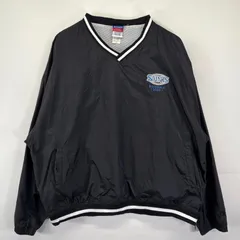 古着 チャンピオン Champion ナイロンジャケット 大きいサイズ ナイロンプルオーバー ピステ 刺繍デザイン スポーツ 2XL  ブラック メンズ