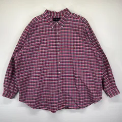 古着 ラルフローレン RALPH LAUREN 長袖シャツ 大きいサイズ チェック柄 ボタンダウン ワンポイントロゴ刺繍デザイン 4XB マルチカラー メンズ