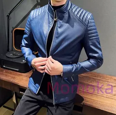 ライダース ジャケット 革ジャン メンズ 肩ステッチ レザー PU114477