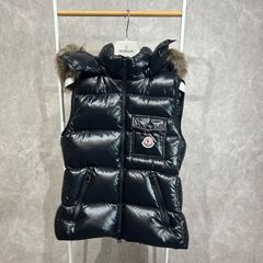 モンクレール★BALABIO★ダウンファーベスト★ブラック★1 未使用】 MONCLER モンクレールダウンベストBALABIOファー黒ブラック0
