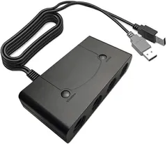 【HY】【美品】GCコントローラー接続タップ Switch/WiiU/PC対応 4ポート TURBO連射搭載 HOMEボタン対応 大乱闘スマブラ向け 8人同時プレイ可能[ゆうパケット発送、送料無料]HY003