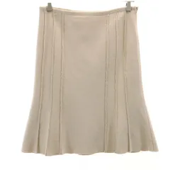 UNTITLED アンタイトル 日本製 ミディ丈 ウール スカート 2 ベージュ レディース 古着