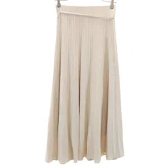 Mila Owen ミラオーウェン ロング丈 リブニット フレアスカート 1 ベージュ レディース 古着