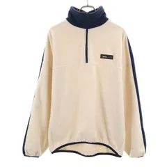 JaVa ジャバ 長袖 ハーフジップ フリース トレーナー M アイボリー プルオーバー レディース 古着