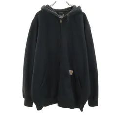 #772 carhartt ジップパーカー　M 黒　古着 古着 Carhartt ワンポイント ソリッド スウェット ジップ パーカー 黒