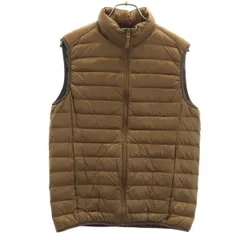 美品 UNIQLO ユニクロ ウルトラライト ダウンベスト S ブラウン 収納袋付き メンズ 古着