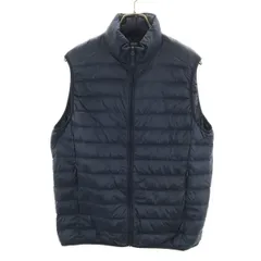 UNIQLO ユニクロ ウルトラライト ダウンベスト L ネイビー 収納袋付き メンズ 古着