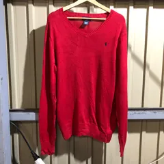 886 Polo by Ralph Lauren セーター レッド XL ポロバイラルフローレン ニット コットン ワンポイント 刺繍ロゴ ポロポニー 古着卸 アメリカ仕入