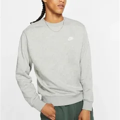 NIKE ナイキ フレンチテリークルースウェット トレーナー クルーネック プルオーバー ロゴ刺繍 グレー 灰 メンズ L BV2667-063