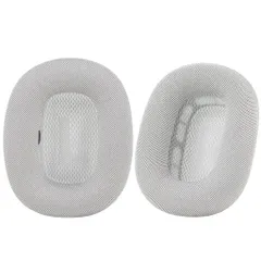 AdhiperイヤーパッドイヤークッションforAirpodsMaxヘッドセット用交換耳当てパッド丈夫なメッシュファブリックヘッドパッド柔らかいフォームイヤーカップ(シルバーホワイト)
