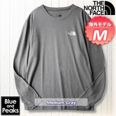 ノースフェイス ロンT 長袖Tシャツ 刺繍 グレー 海外M 日本L相当 新品 