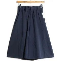 【美品】CLEF DE SOL クレドソル★ウエストギャザーが可愛い♪ ワイドハーフパンツ サイズM 濃紺系 z16303