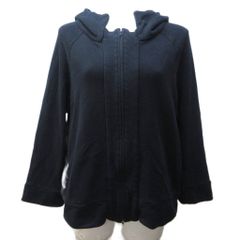 【中古】ヨウジヤマモト パーカー フーディ スウェット ロゴ 刺繍 ジップアップ 2 約M 黒 ブラック FC-T60-950 ヨウジヤマモト YOHJI YAMAMOTO パーカー フーディ スウェット ロゴ