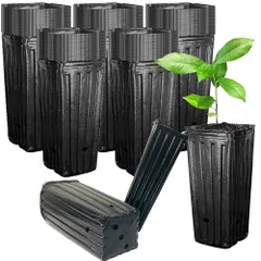 SALUDABLE ポット 育苗ポット プランター 深型 ロング ポリポット 植木鉢 ビニール 苗 (20cm 100個セット)