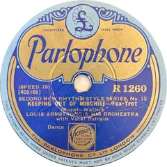 英78RPM/SP Louis Armstrong & His Orchestr Keeping Out Of Mischief / I Love You Funny Thing R1260 PARLOPHONE /00500