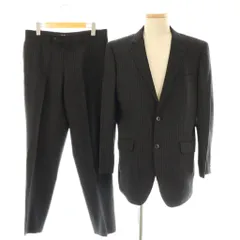 ナンバー Number セットアップスーツ シングルスーツ ストライプ柄 テーラードジャケット パンツ 94A6 A6 ブラック オフホワイト /DO