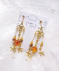 【No.23】クリスマス ゴールド イヤリング ニッケルフリー