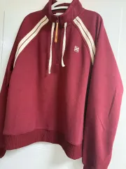 セター ハーフ ジップアップ スウェットシャツ バーガンディ L