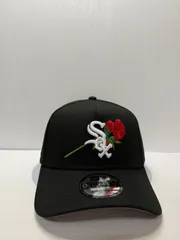 Newera シカゴホワイトソックス 75thアニバーサリー ローズ刺繍 9forty A-FRAME スナップバックキャップ ブラックカラー