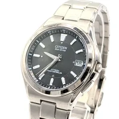 CITIZEN ATTESA H110-T011331 Watch Solar Men's Round Date Silver Black Dial Working シチズン 時計 ソーラー  電波ソーラー メンズ ラウンド シルバー 黒文字盤 デイト 稼働品